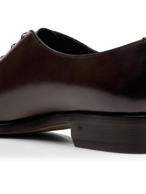 TOM FORD BURNISHED LEATHER WHOLE CUT LACE UP