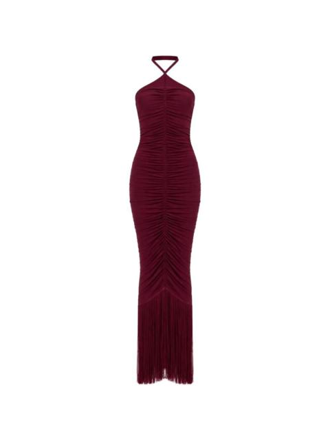 BAOBAB Zoe ruched fringe-detail maxi dress