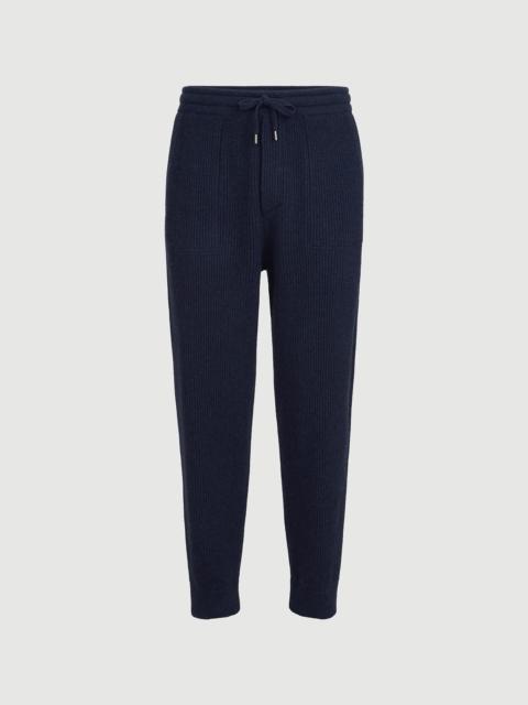 Brunello Cucinelli Cashmere English rib knit joggers