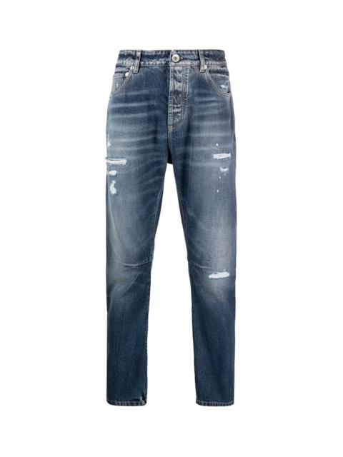 Brunello Cucinelli Distressed Denim Jeans "Blue" BRUN215