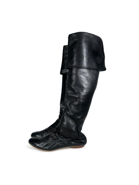 NORMA KAMALI CHANEL INTERLOCKING CC LOGO CALFSKIN RIDING BOOTS