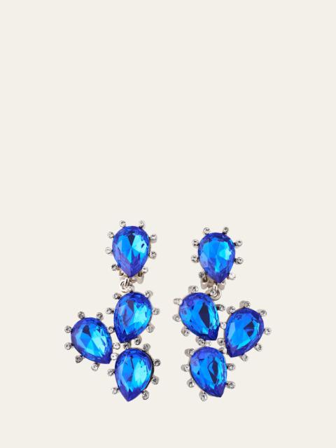 Oscar de la Renta Crystal Cactus Earrings
