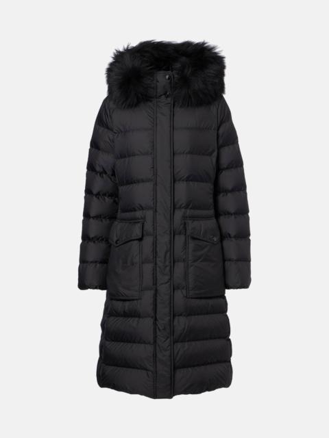 Moncler Hooded shearling-trimmed down jacket