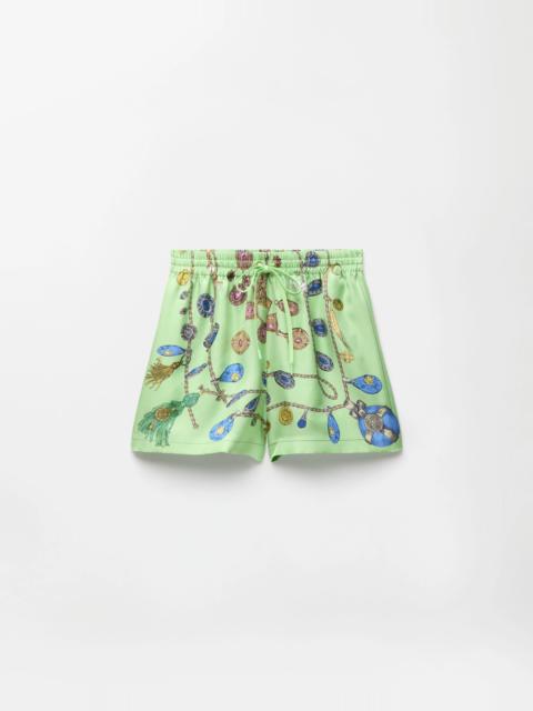 VERSACE Printed Silk Twill Shorts