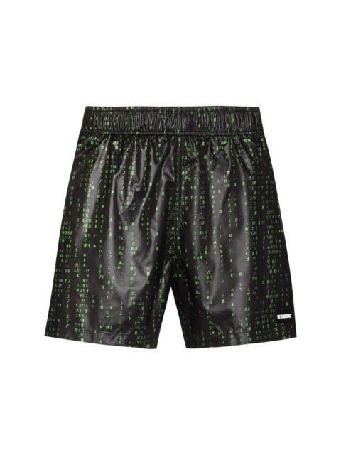 VETEMENTS Green Code swim shorts