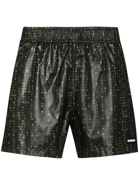 VETEMENTS Green Code swim shorts