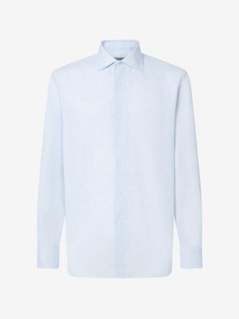 CORNELIANI Light blue chambray linen shirt