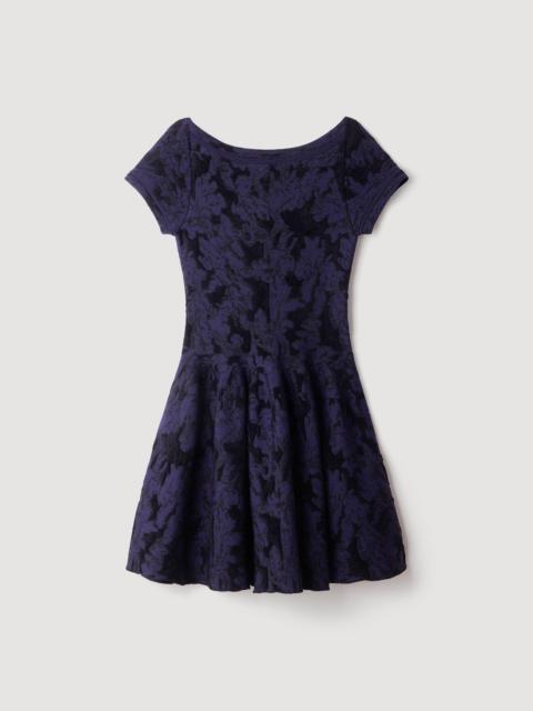 Sandro FLORAL JACQUARD KNIT DRESS