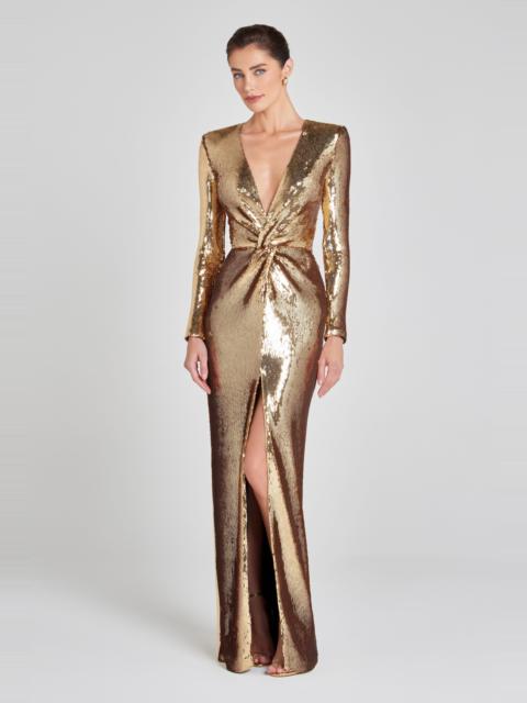 NADINE MERABI Jennifer Gold Dress