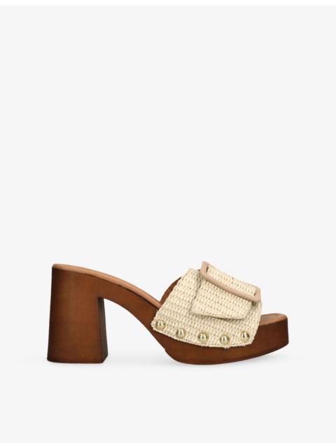 STEVE MADDEN Marlena Heeled Raffia Sandals