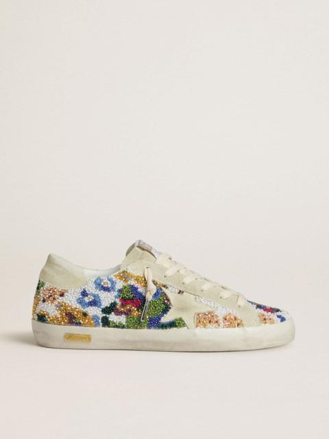 Golden Goose Women's Super-Star with multicolored beads and beige suede star