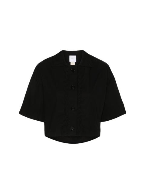 wave-appliquÃ© cropped shirt