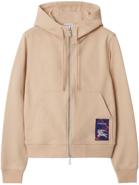 Burberry check-label cotton hoodie
