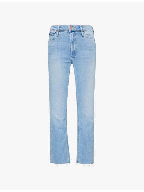 MOTHER Dazzler Ankle Fray Cotton-Blend Jeans
