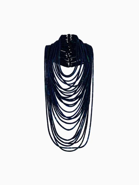 GIORGIO ARMANI MULTISTRAND RESIN AND GLASS NECKLACE