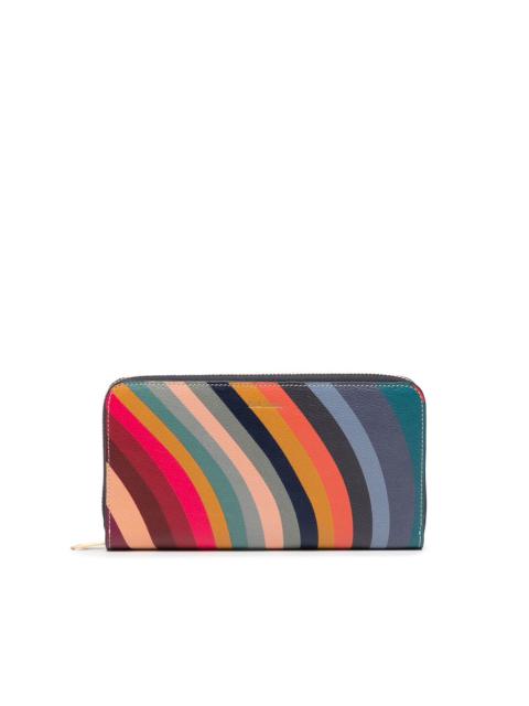 Swirl-print leather wallet