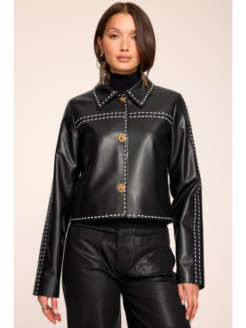 RAMY BROOK Mira Contrast Stitch Leather Jacket