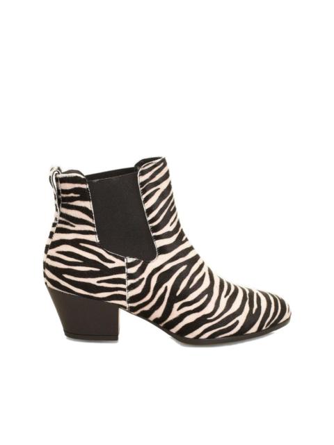 HOGAN zebra-print ankle boots