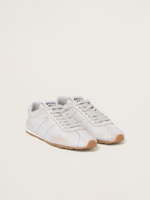 Bleached nappa leather sneakers