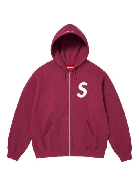 Supreme logo-print zip-up hoodie
