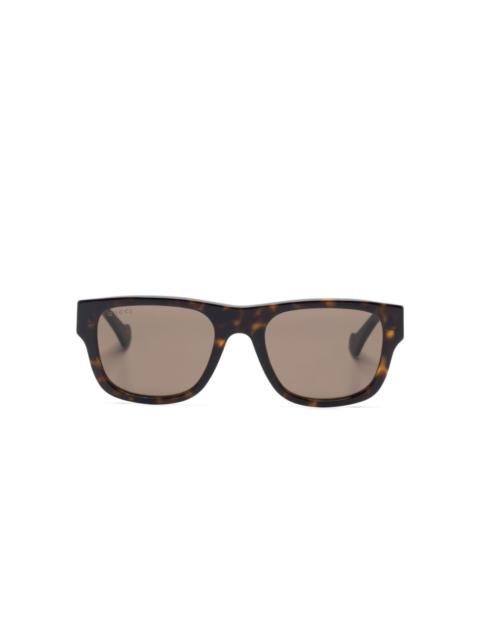GUCCI tortoiseshell-effect square-frame sunglasses
