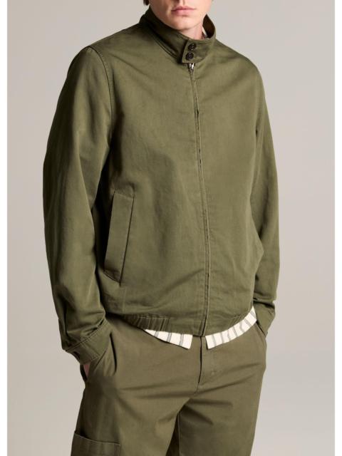 Vince Italian Cotton-Linen Band-Collar Bomber Jacket