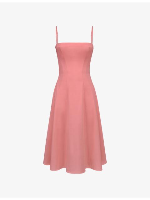 House of CB Dolly Square-Neck Stretch-Cotton Midi Dress