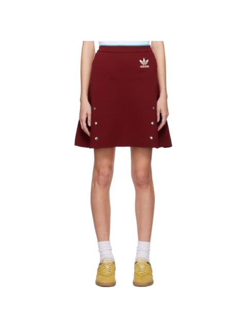 Burgundy adidas Originals Edition Piqué Midi Skirt