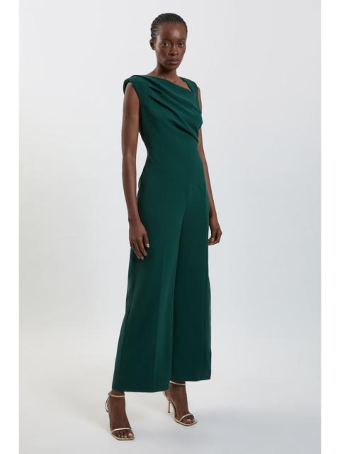 KAREN MILLEN Compact Stretch Drape Detail Jumpsuit