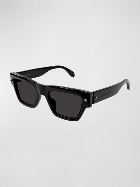 Alexander McQueen Men & apos;s Studded Acetate Rectangle Sunglasses