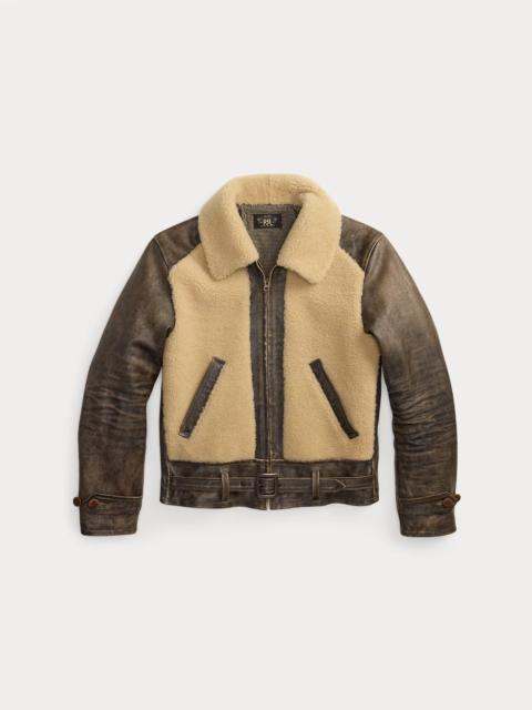 RRL by Ralph Lauren Shearling-Panel Leather Jacket