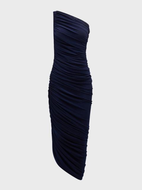 NORMA KAMALI Diana Shirred One-Shoulder Gown