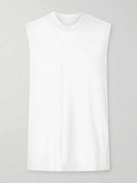 Rick Owens Paneled cotton-jersey tank top Off-white