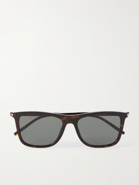 SAINT LAURENT Square-Frame Tortoiseshell Acetate Sunglasses
