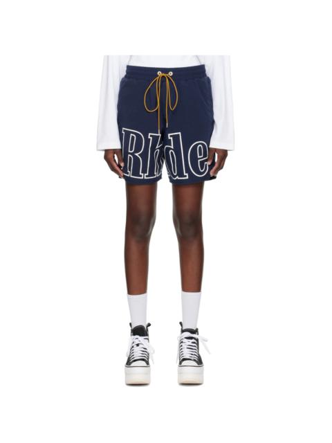 Rhude Navy Printed Shorts