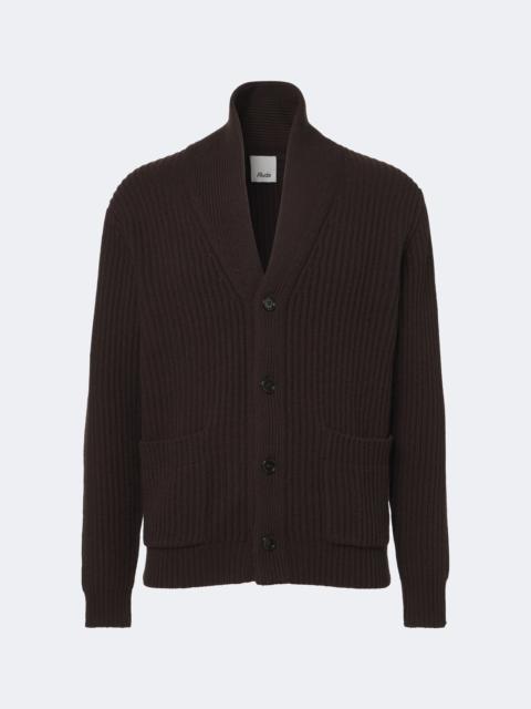 Allude Ribbed-knit wool and cashmere cardigan