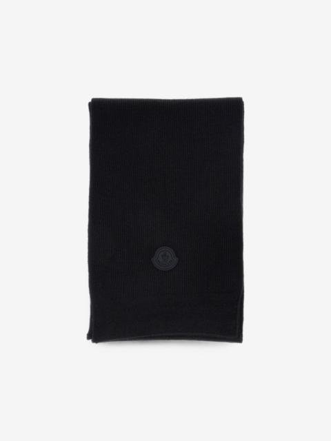 Moncler logo-patch ribbed scarf