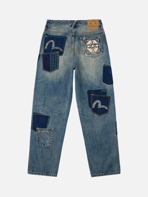 EVISU Boro Multi-Pocket Seagull & Kamon Embroidered Jeans #2030