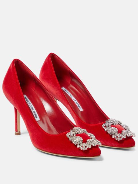 Manolo Blahnik Hangisi velvet pumps