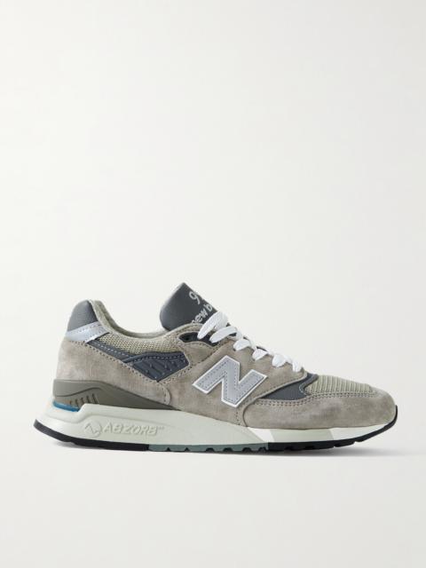 New Balance Made In Usa 998 Core Rubber-trimmed Leather, Mesh And Suede Sneakers