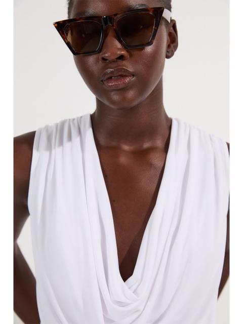 KAREN MILLEN Cowl Neck Jersey Bodysuit