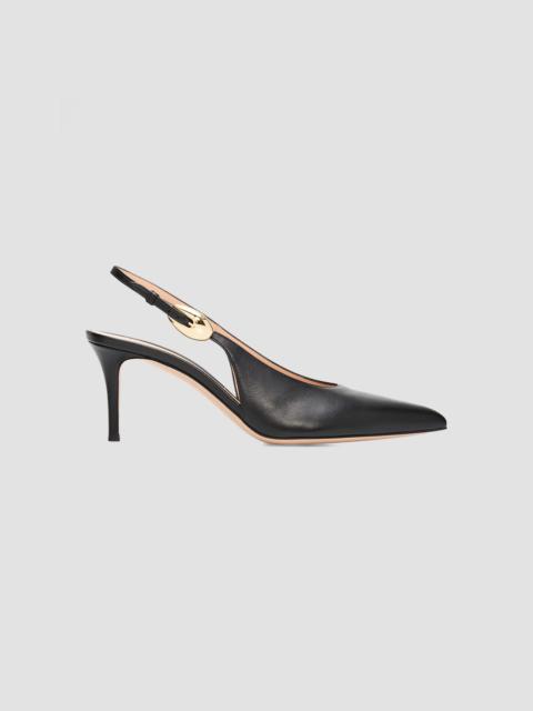 Gianvito Rossi Women's 70MM Leather Slingback Pumps - Nero Black