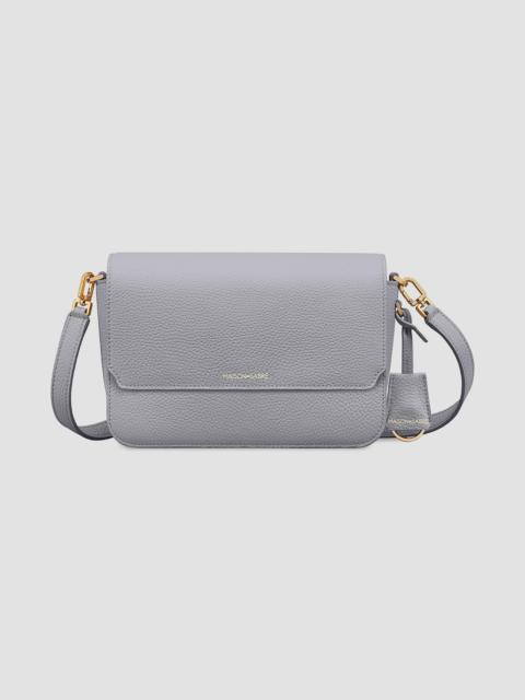 MAISON de SABRÉ Women's Medium Leather Flap Shoulder Bag - Dove Grey