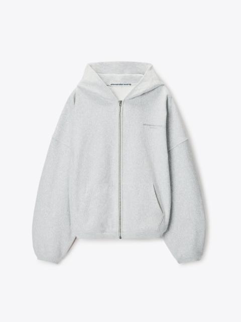 Alexander Wang crystal hotfix oversized zip-up hoodie