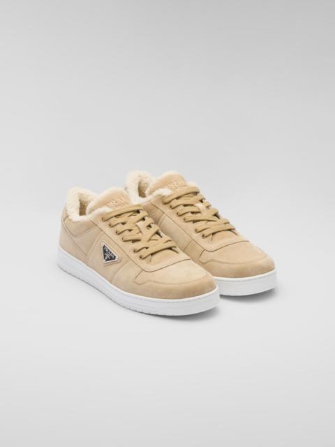 Prada Downtown suede sneakers with shearling lining
