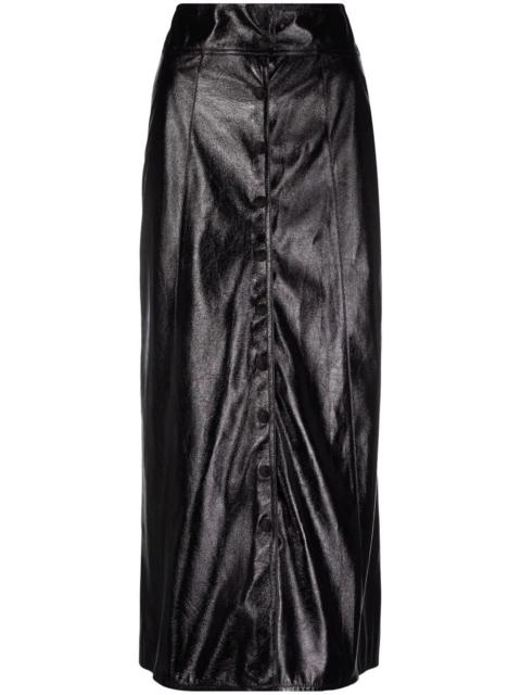 Isabel Marant Baxomili faux leather midi skirt