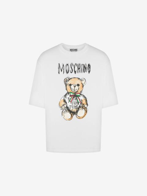 Moschino DRAWN TEDDY BEAR ORGANIC JERSEY T-SHIRT