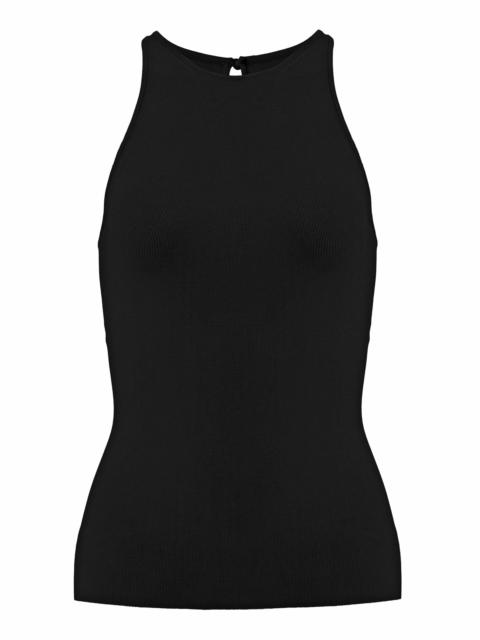 CAROLINA HERRERA Signature Silk-Cotton Tank Top black