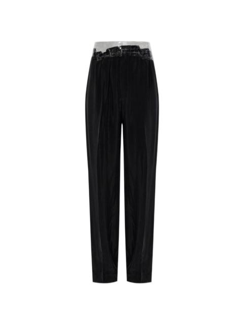 Maison Margiela transparent-waistband pleated trousers