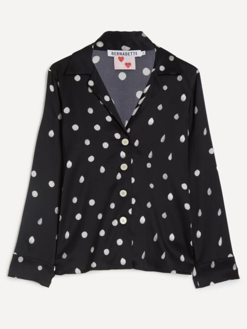 BERNADETTE Louis Polka Rain Silk-Satin Pyjama Blouse